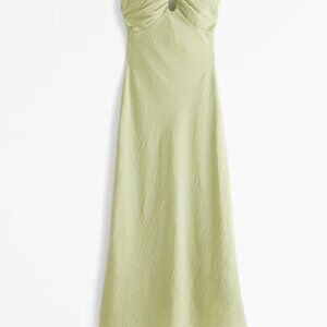 Strapless Twist-Front Maxi Dress